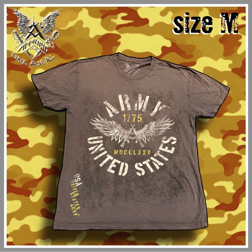 AFFLICTION apprime grey American distressed short sleeve graphic TSHIRT size M